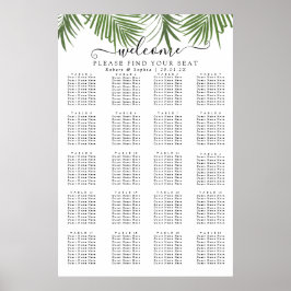 Poster Gráfico de Assentos de Palmeira com Aquarela Moder