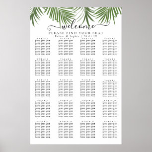 Poster Gráfico de Assentos de Palmeira com Aquarela Moder
