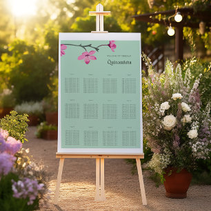 Poster Gráfico de Assentos de Quinceanera, cor-de-rosa