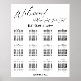 Poster Gráfico de Assentos de Recepção de Casamento com L