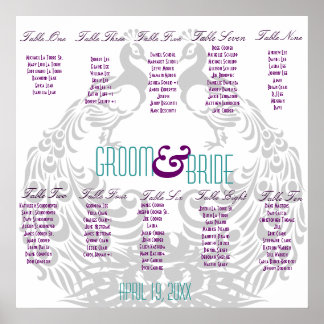 Poster Gráfico de Assentos de recepção de casamento - Pav