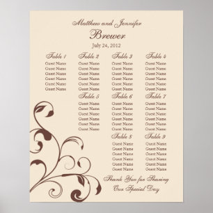 Pôster Gráfico de Assentos de recepção de casamento - Tam