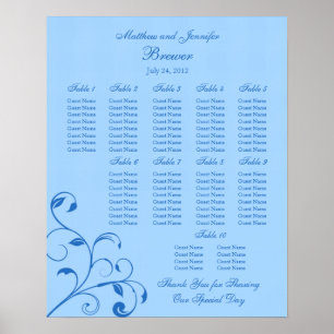 Pôster Gráfico de Assentos de recepção de casamento - Tam