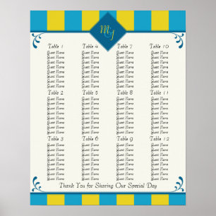 Pôster Gráfico de Assentos de recepção de casamento - Tam