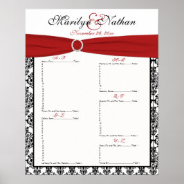 Pôster Gráfico de Assentos de Recepção Vermelha, Branca e