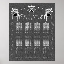 Poster Gráfico de Assentos Desenhados Manualmente