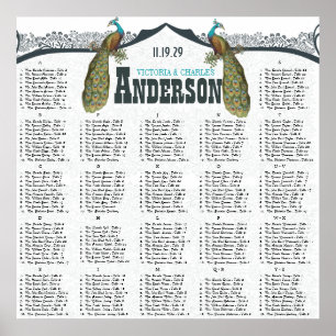 Poster Gráfico de Assentos do Amor de Pavão Marinho
