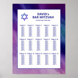 Poster Gráfico de Assentos do Bar Mitzvah da Estrela Azul