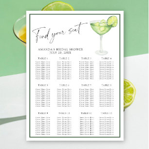 Poster Gráfico de assentos do Chá de panela Margarita