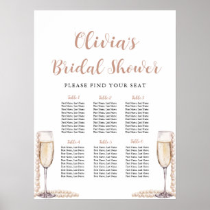 Poster Gráfico de assentos do Chá de panela Prosecco