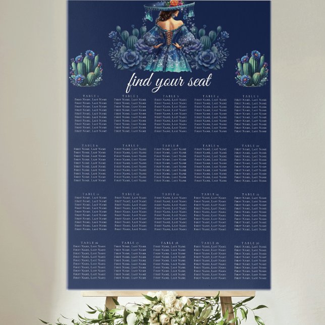 Poster Gráfico de Assentos do Estilo Mexicano Quinceañera (Criador carregado)
