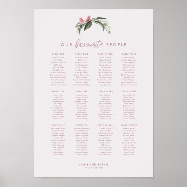 Poster Gráfico de Assentos do Flor de Goma Nativa Austral (Frente)