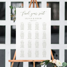 Poster Gráfico de Assentos Elegante em Script Verde Sálvi