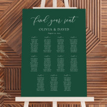 Gráfico de Assentos Elegante Verde Esmeralda para 