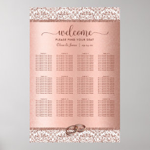 Poster Gráfico de Assentos Elegantes de Casamentos Damas