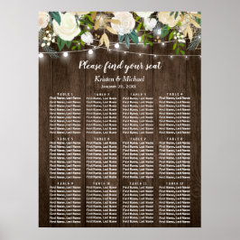Poster Gráfico de Assentos Florais De Casamento De Chic D