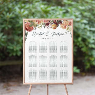Poster Gráfico de Assentos Florais De Casamentos Rustic B