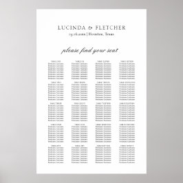 Poster Gráfico de Assentos Formais de Casamento Clássico