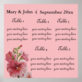 Poster Gráfico de assentos "Hollyhock" de Casamento Flora
