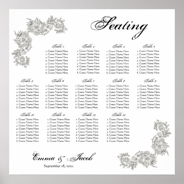 Poster Gráfico de Assentos Inspirados na Vintage Personal (Frente)