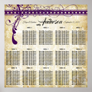 Poster Gráfico de Assentos Medievais Ultra Violeta