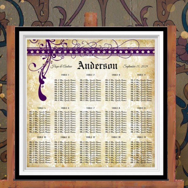 Pôster Gráfico de Assentos Medievais Ultra Violeta (Criador carregado)