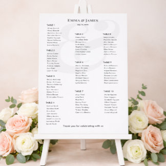 Poster Gráfico de Assentos Minimalista Ampersand Casament