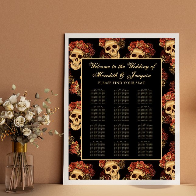 Poster Gráfico de Assentos Negros de Casamento de Hallowe (Criador carregado)