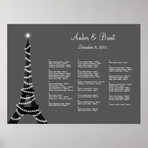 Pôster Gráfico de Assentos Noturnos em Paris