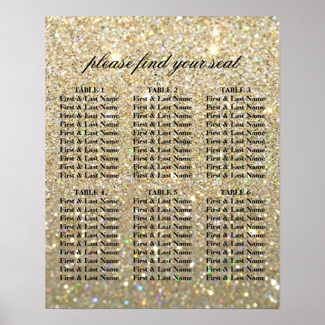 Pôster Gráfico de Assentos - Ouro Brilho Fab (Frente)