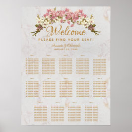 Poster Gráfico de Assentos para 14 Pessoas Casamento Orqu