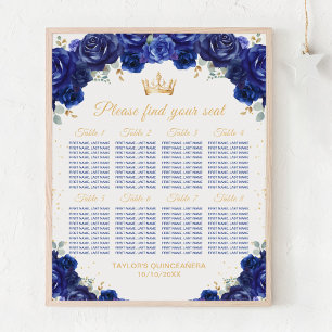 Poster Gráfico de Assentos para 8 Mesas da Princesa Azul