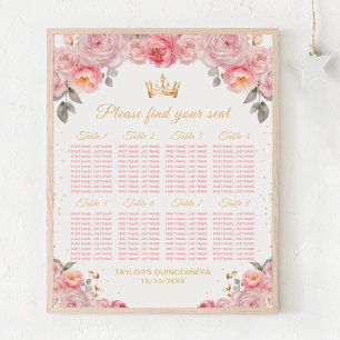 Poster Gráfico de Assentos para 8 Mesas da Quinceañera Pr