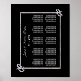 Poster Gráfico de Assentos para Casamento de Diamante Clá