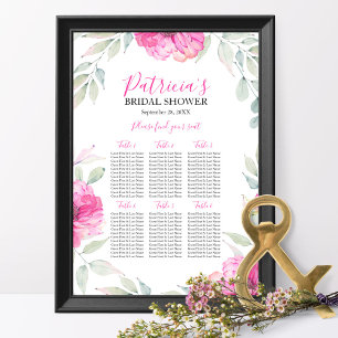 Pôster Gráfico de Assentos para Chá de Noiva Boho Flor de