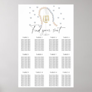 Poster Gráfico de assentos para chá de noiva com Prosecco