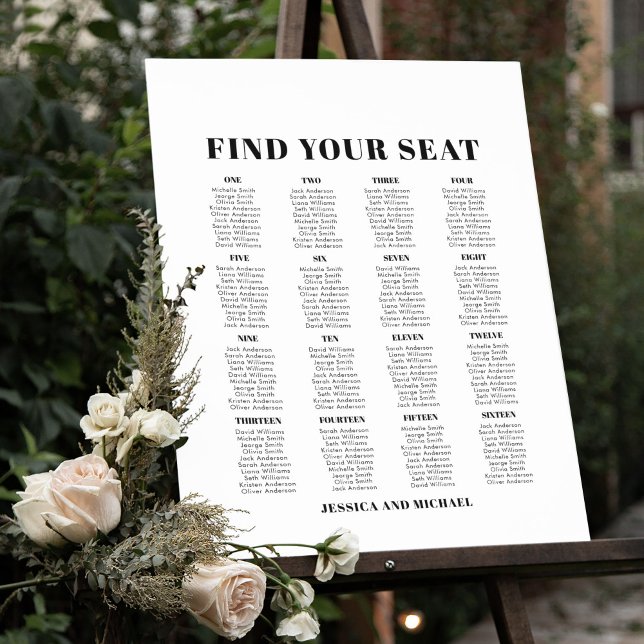 Poster Gráfico de Assentos para Convidados de Casamento G (Criador carregado)