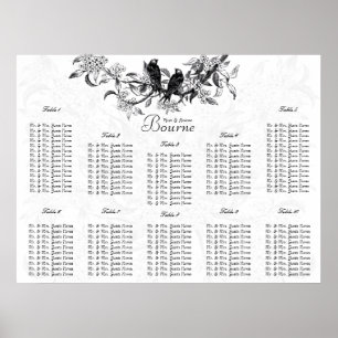Pôster Gráfico de Assentos para Convidados de Casamento P