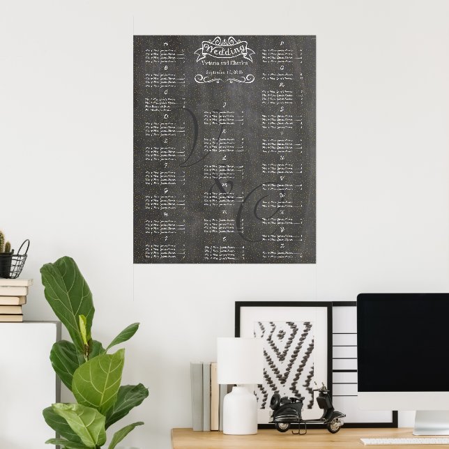 Pôster Gráfico de Assentos para Convidados em Quadro de G (Escritório em casa)