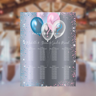 Poster Gráfico de assentos para festa de revelação de gên