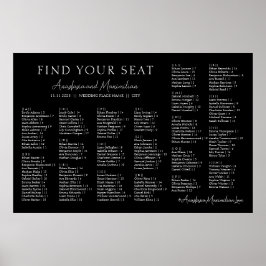Poster Gráfico de Assentos por Ordem Alfabética para Casa