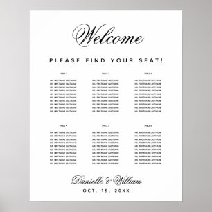 Poster Gráfico de assentos preto e branco da Simple Weddi