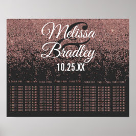 Poster Gráfico de Assentos Pretos com brilho Dourado rosa