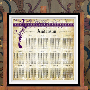 Pôster Gráfico de Assentos Renascentista Medieval Violeta