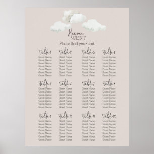 Poster Gráfico de Assentos Revelação de Gênero Beige Heav