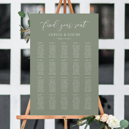 Poster Gráfico de Assentos Sage Green Elegante 20 mesas