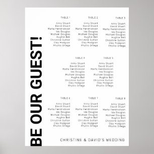 Poster Gráfico de assentos Simples de Casamento Branco