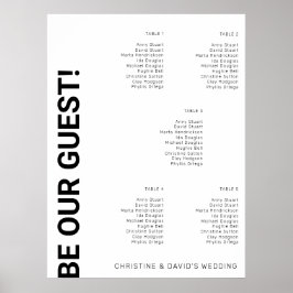 Poster Gráfico de assentos Simples de Casamento Branco