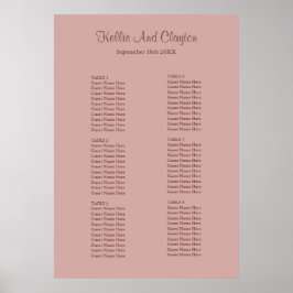Poster Gráfico de Assentos Simples de Casamento de Rosa C