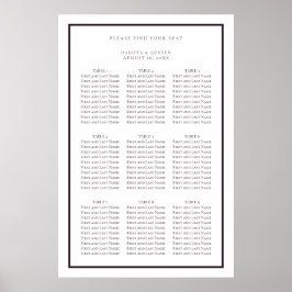 Poster Gráfico de Assentos Simples de Casamentos Roxos e 